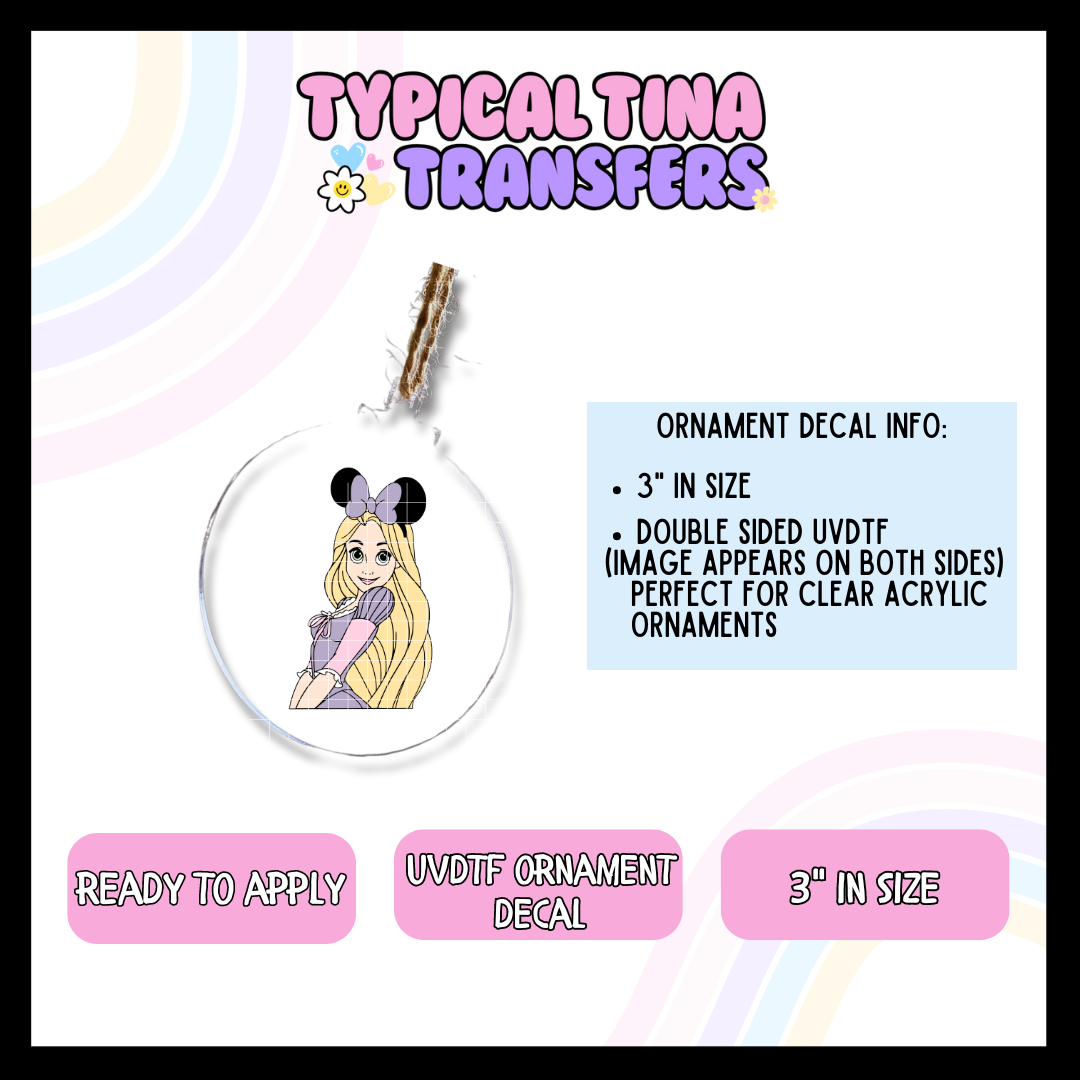 Rapunzel with ears | 3" Ornament Decal